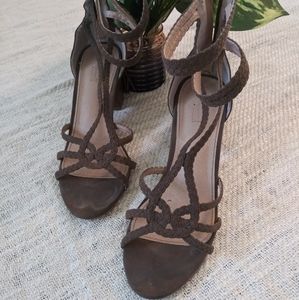 Size 9 olive strappy heels